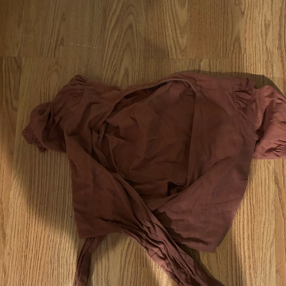 Brown Abercrombie Wrap Top